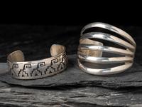 Sterling Silver Split Shank Cuff Bracelet, with White Hogan Shop Mark, PLUS