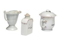 A Chinese Export Porcelain Nine-Piece Grisaille Tea Service