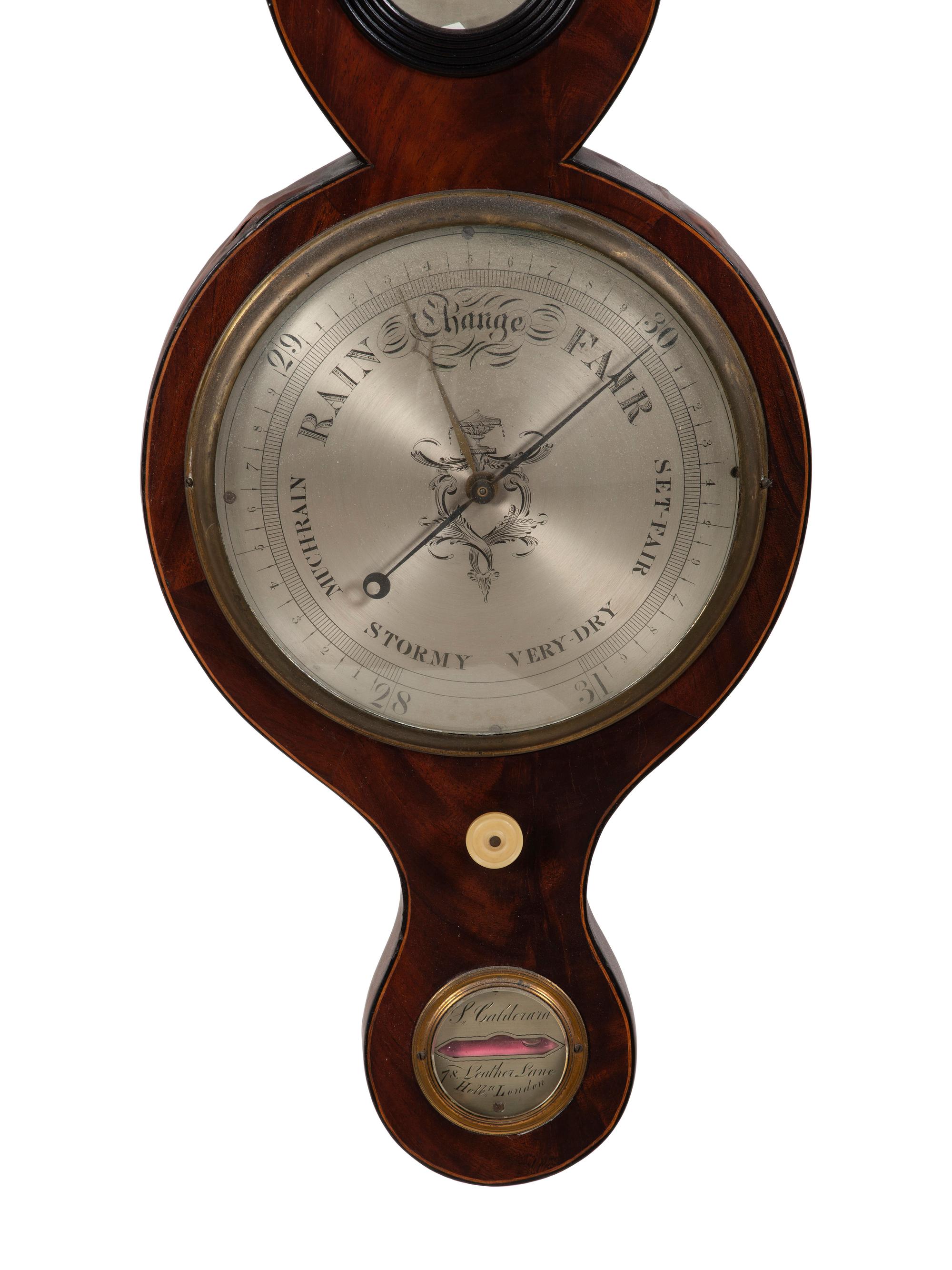 An English Mahogany Wheel Barometer