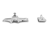 A Continental Silver Inkwell and Rocker Blotter