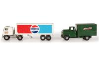Five Pressed Metal Toy Trucks