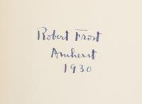 FROST, Robert (1874-1963). Collected Poems of Robert Frost. New York: Henry Holt and Company, 1930.
