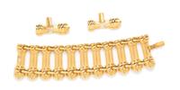 A Kenneth Jay Lane Goldtone Textured Bracelet, 7" x 1 7/8".