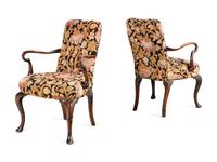 Two Queen Anne Walnut Armchairs