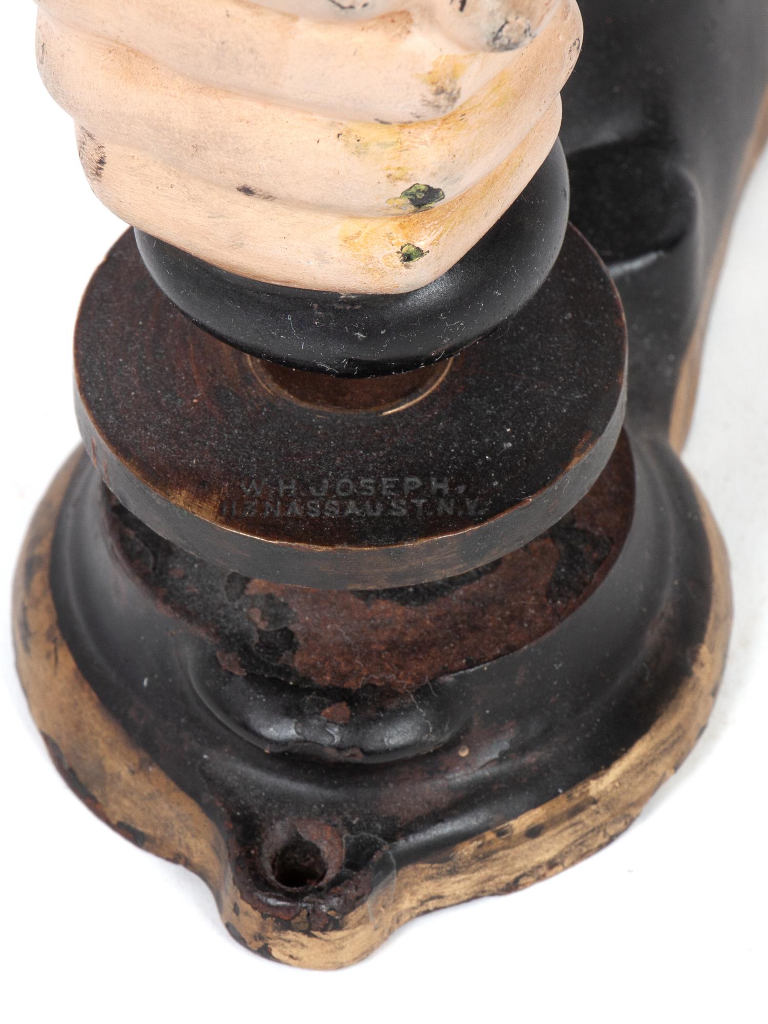 A Polychrome Painted Iron Notary Seal Press