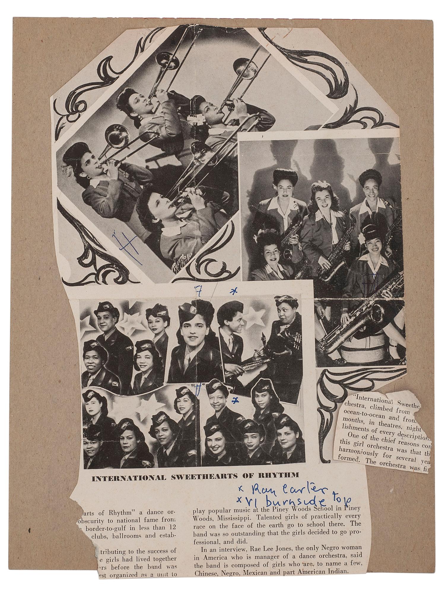 [AFRICAN AMERICANA] -- [MUSIC]. Vintage photographs of the International Sweethearts of Rhythm.