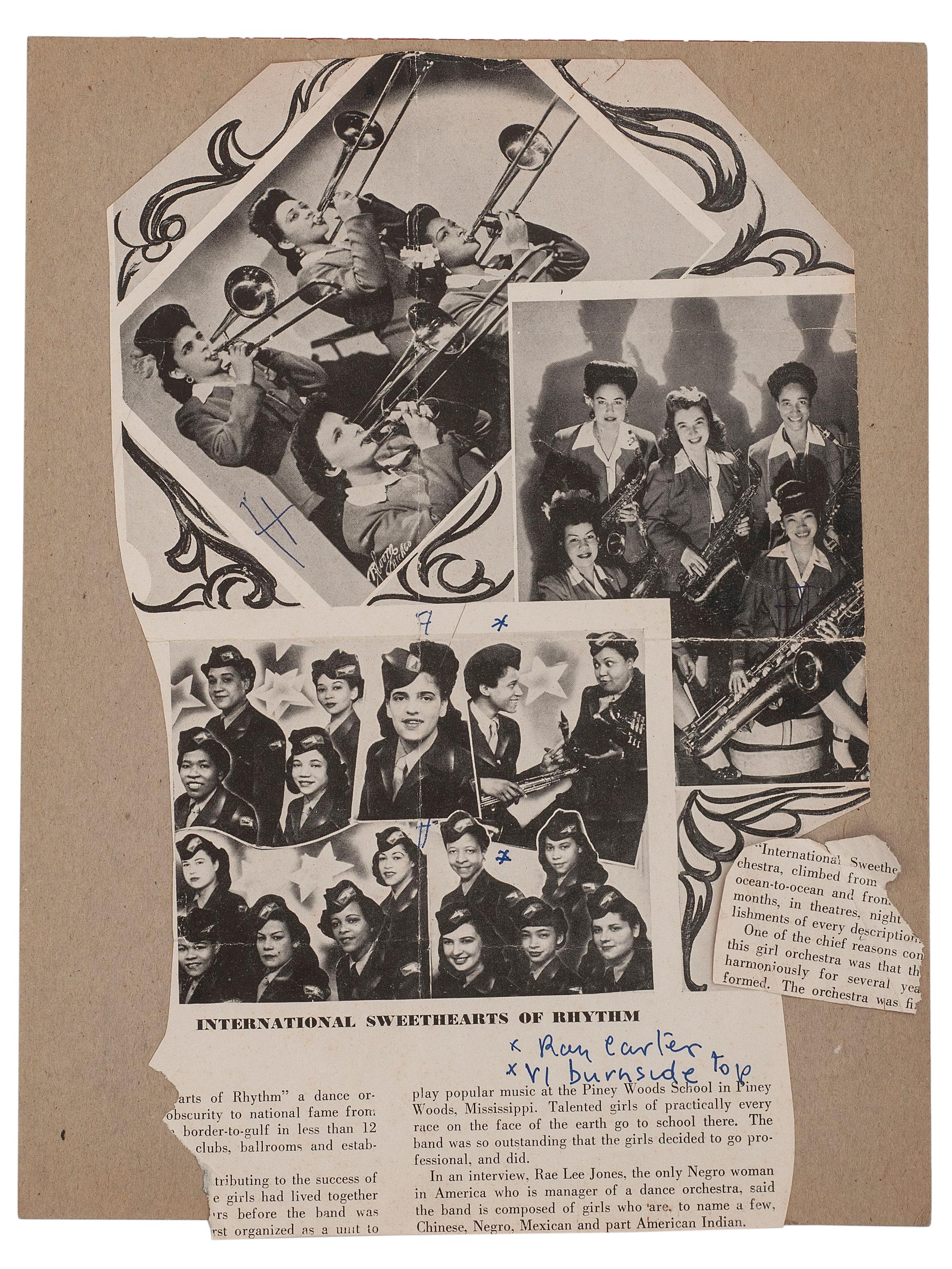 [AFRICAN AMERICANA] -- [MUSIC]. Vintage photographs of the International Sweethearts of Rhythm.
