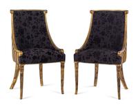 A Pair of Giltwood Barrel-Back Chairs
