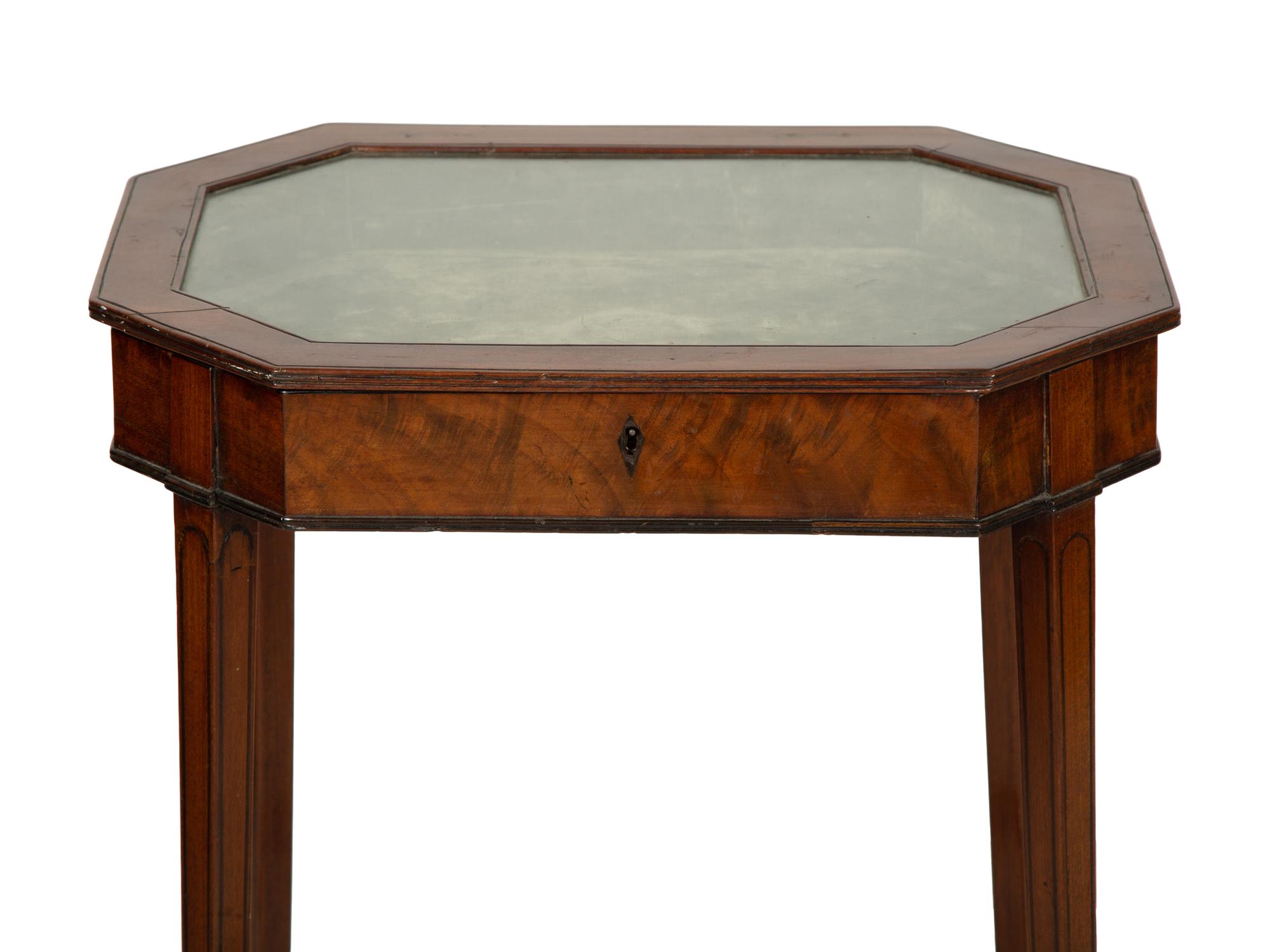 A George III Mahogany Vitrine Table and a Kettle Stand