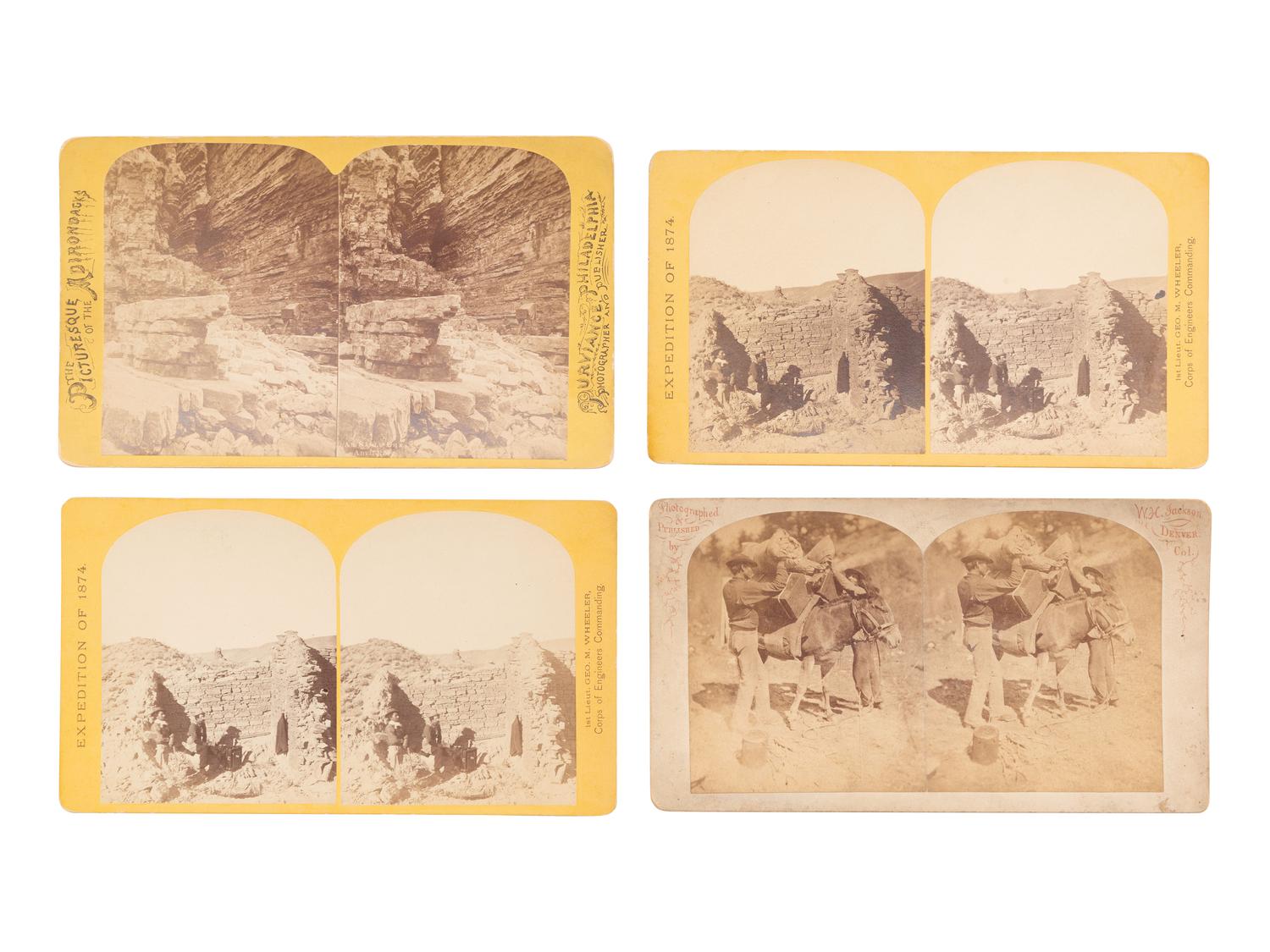 [EARLY PHOTOGRAPHY]. 4 stereoviews with photographic interest, incl. O'SULLIVAN and JACKSON at work.
