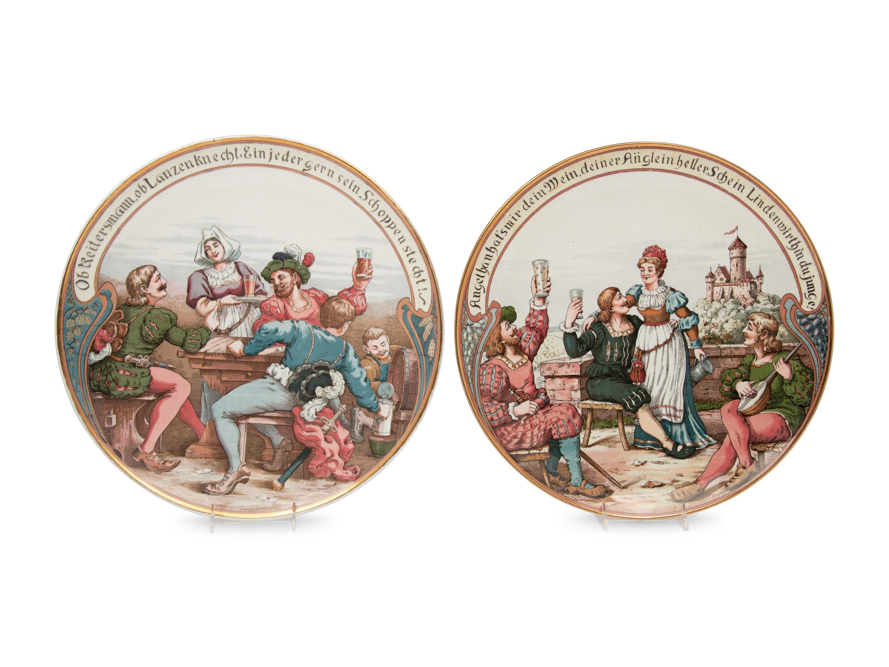 A Pair of Villeroy and Boch Glazed Earthenware Chargers