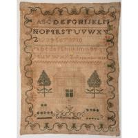 An Embroidered Needlework Alphabet Sampler, Signed Catharine Shafer
