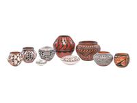 Collection of Miniature Acoma and Jemez Pottery