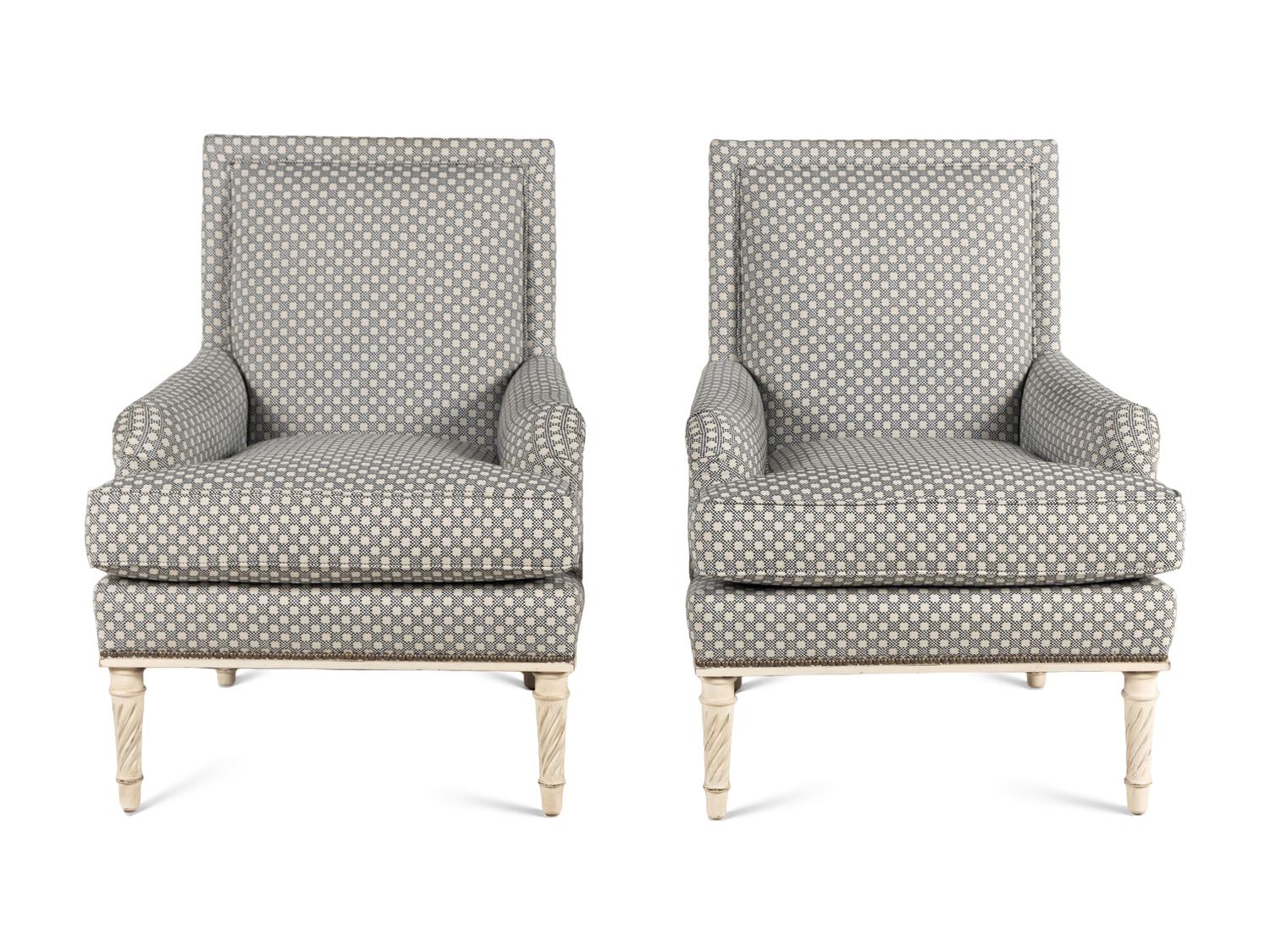 A Pair of Bunny Williams Azure Bergères