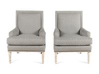 A Pair of Bunny Williams Azure Bergères
