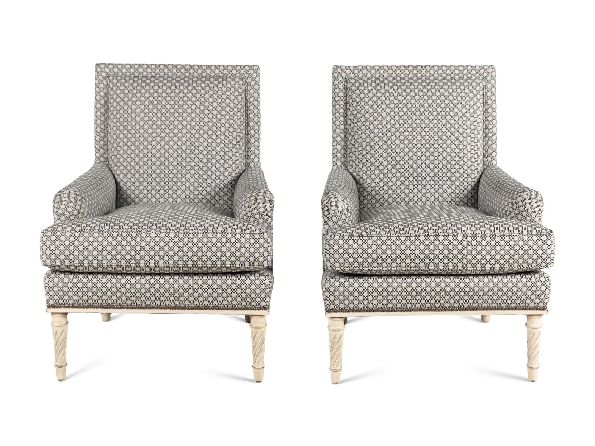 A Pair of Bunny Williams Azure Bergères