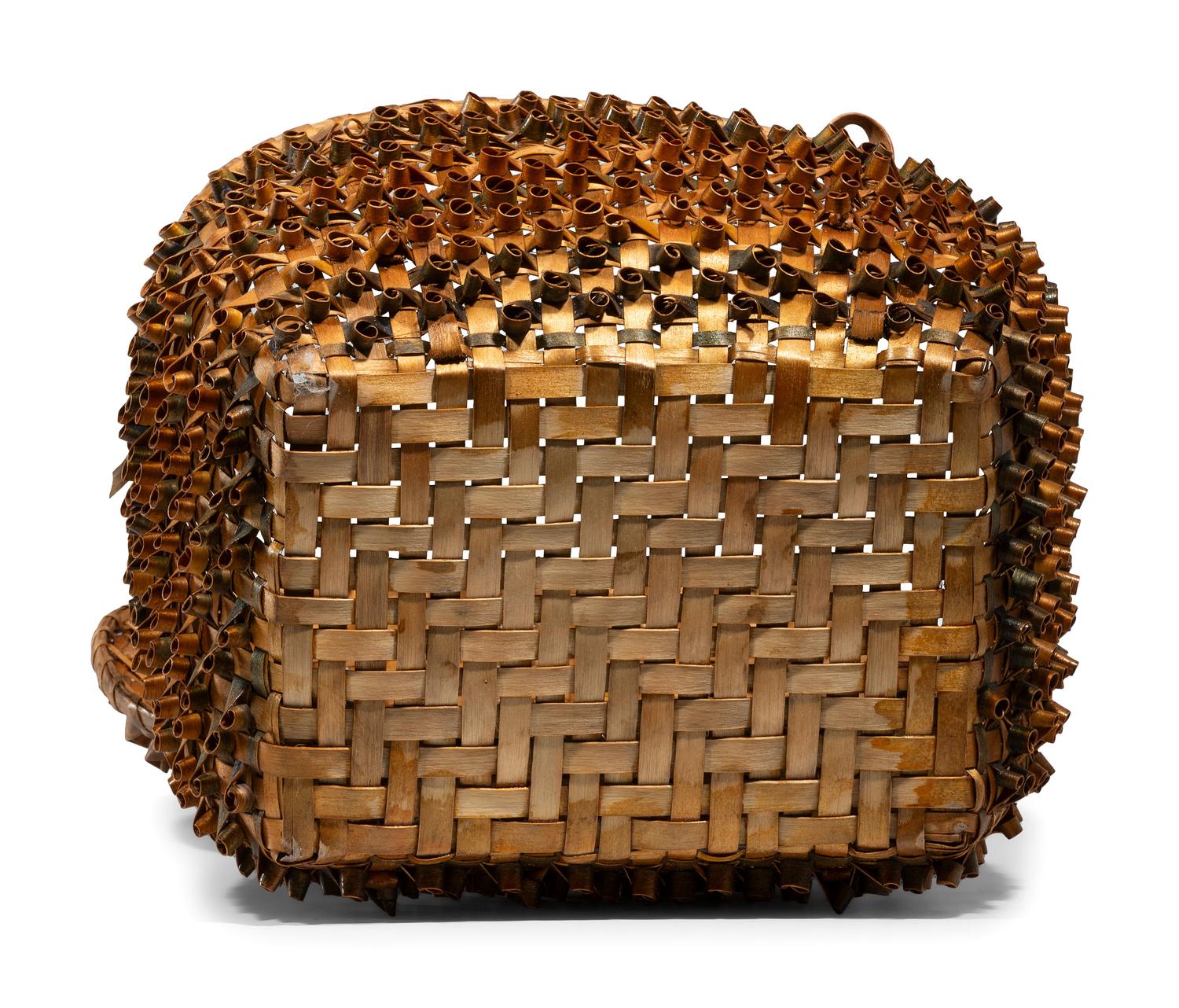 Northeastern Lidded Basket, with Polychrome Porcupine Twists