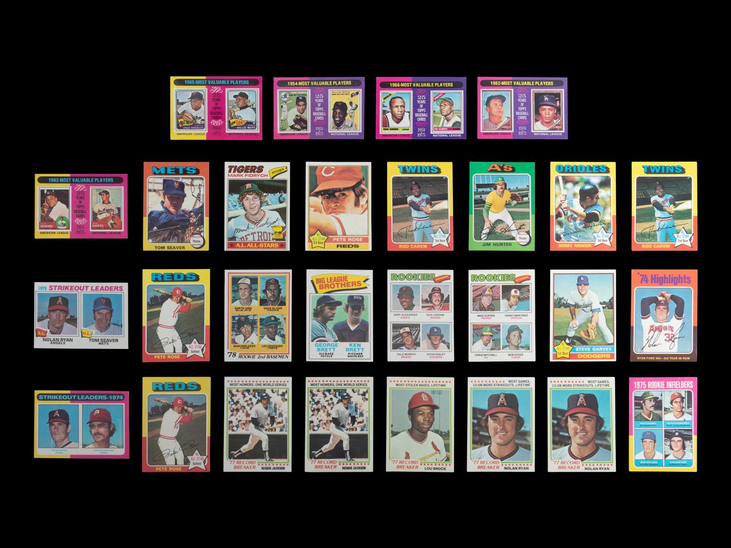 A Group of 56 1970s Topps Baseball Cards Featuring Multiple Hall of Famers and Notables,