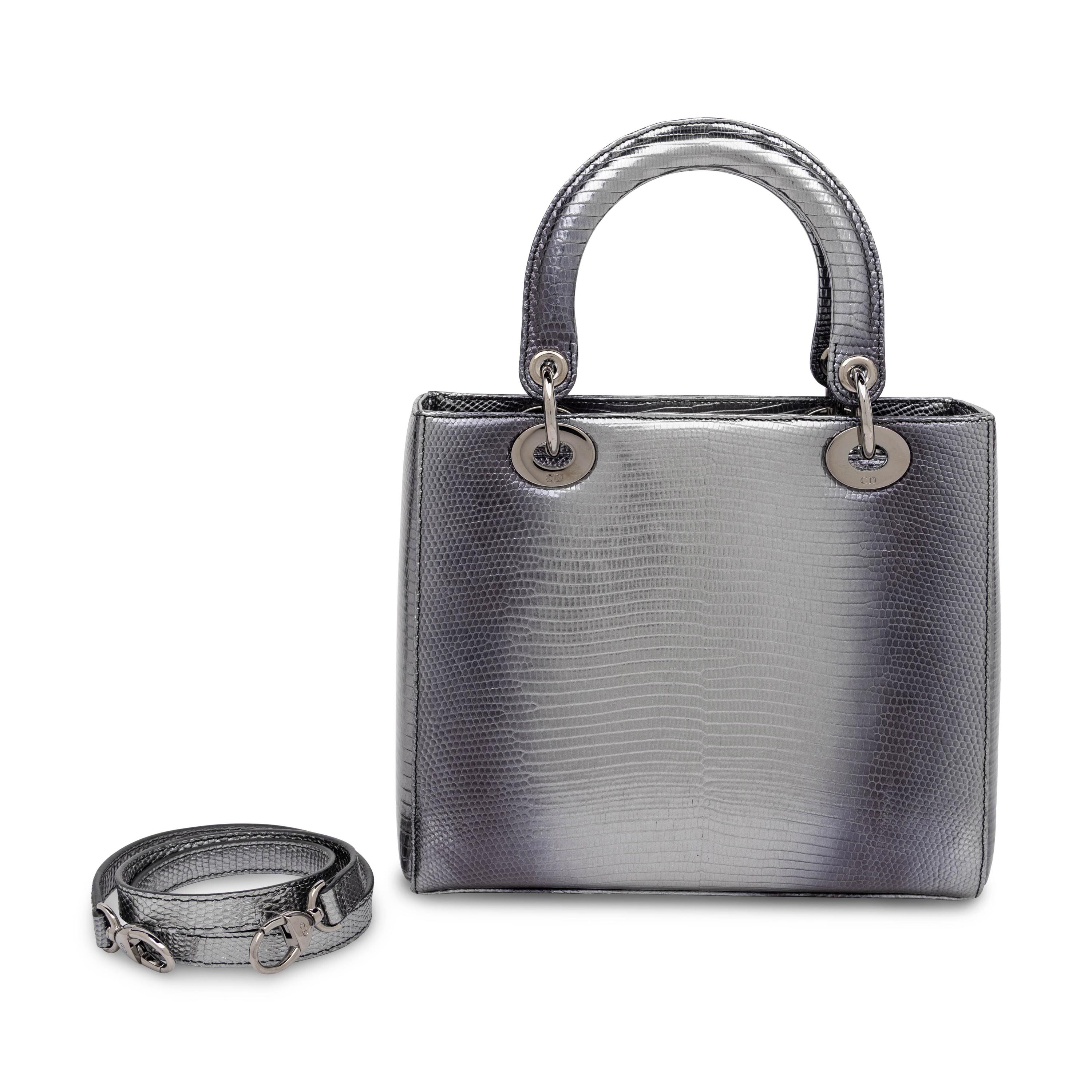 Christian Dior, Medium Lady Dior in Metallic Lizard Skin