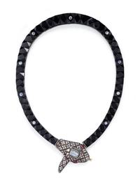 DIAMOND AND MULTIGEM SNAKE NECKLACE