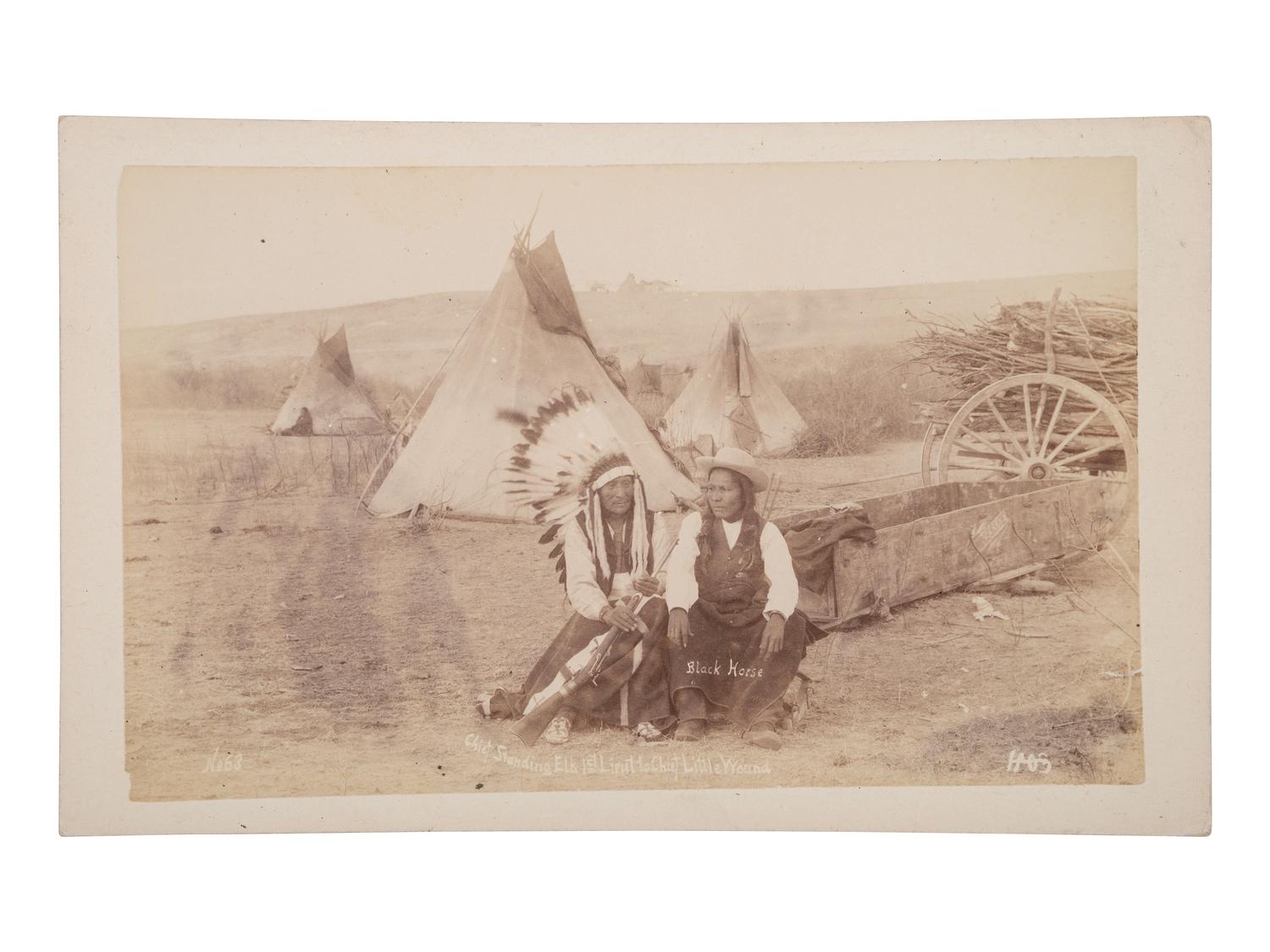 [WOUNDED KNEE]. A group of 7 photographs related to the Wounded Knee Massacre. Chadron, NE: Northwestern Photographic Co., ca 1890s.