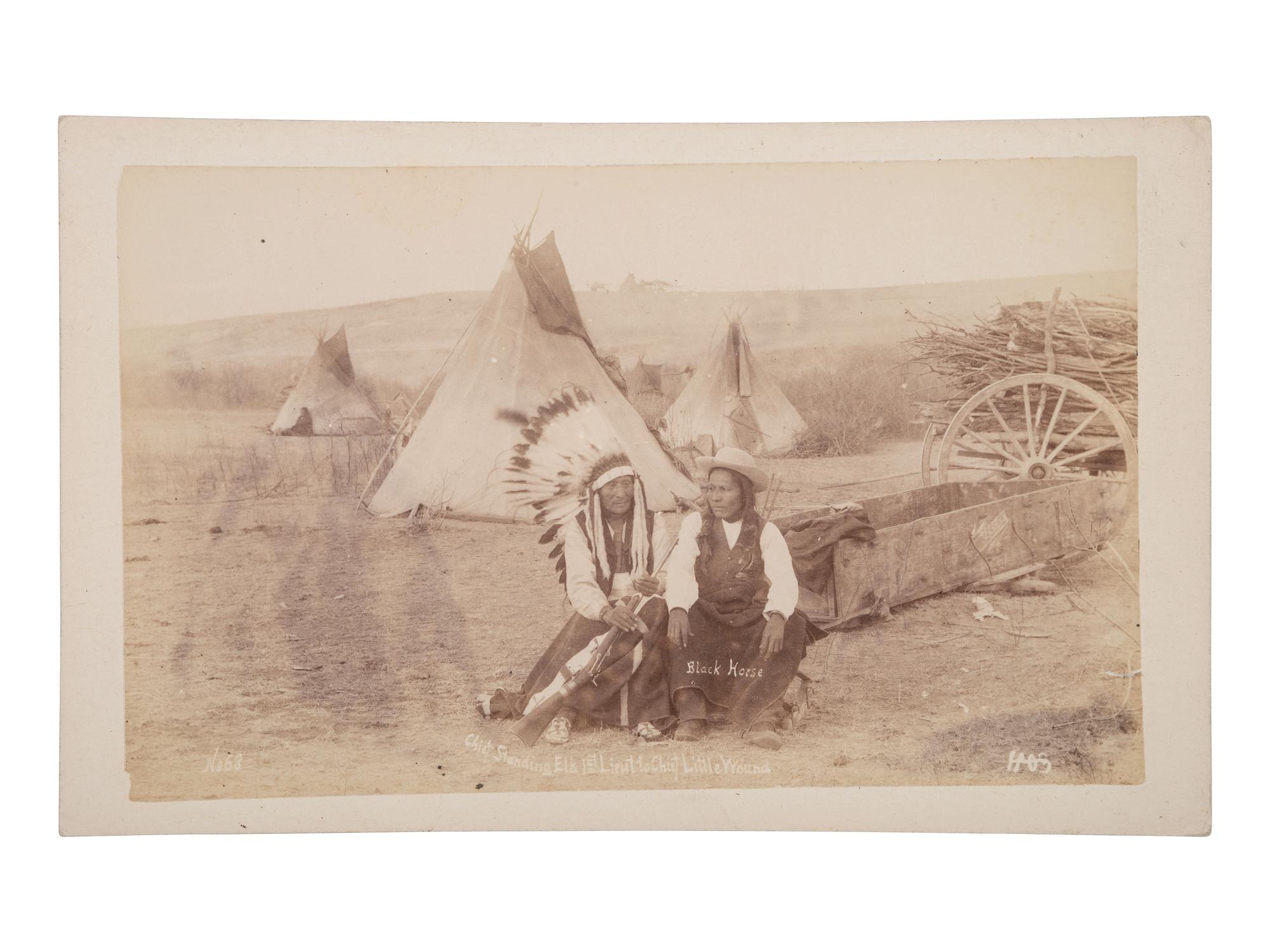 [WOUNDED KNEE]. A group of 7 photographs related to the Wounded Knee Massacre. Chadron, NE: Northwestern Photographic Co., ca 1890s.