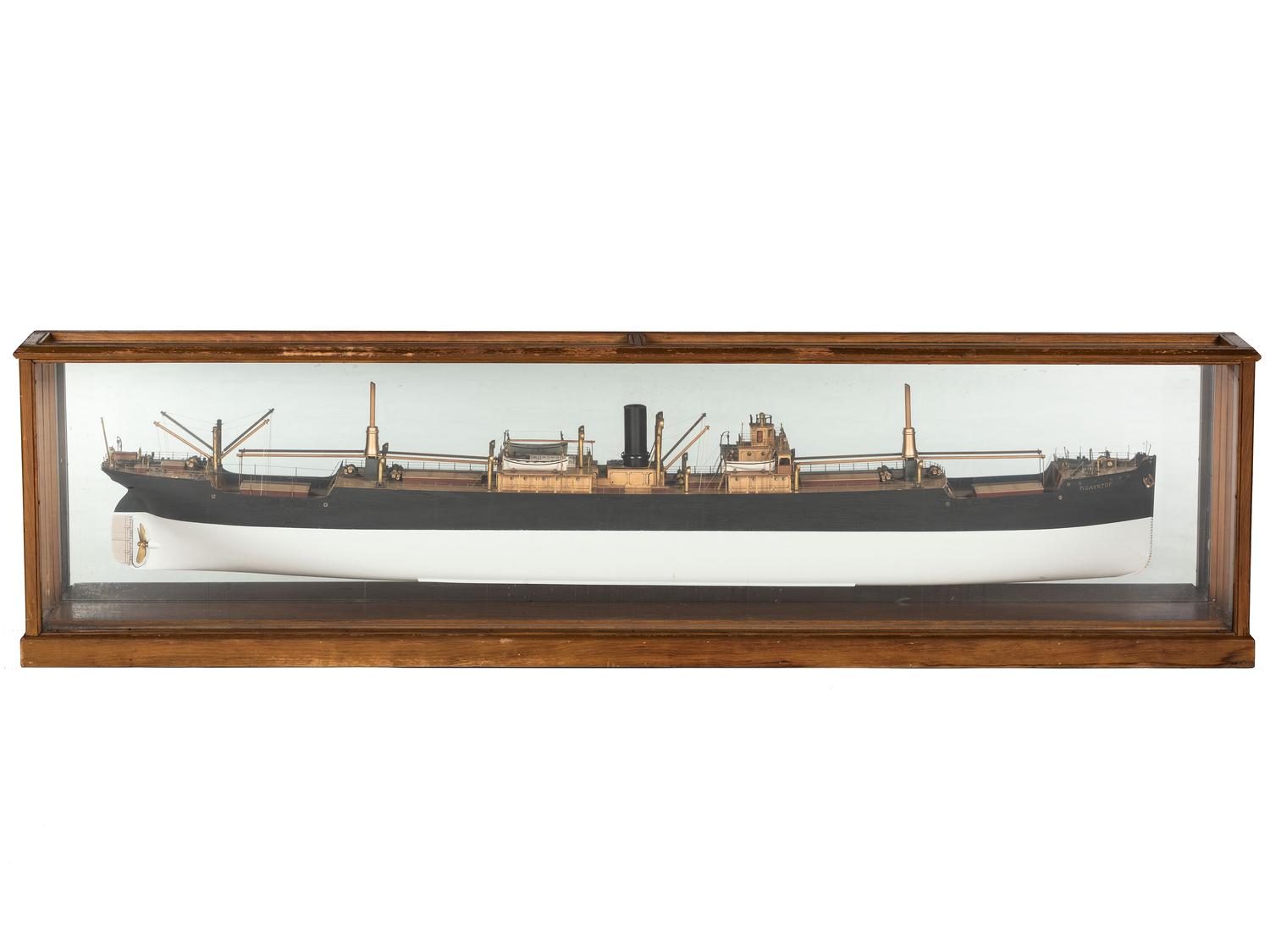 A Painted Wood Cased Half Model of the Polyktor SS