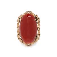 YELLOW GOLD AND CORAL RING