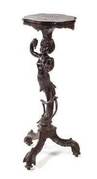 A Venetian Carved Figural Pedestal Height 36 inches. — 19TH CENTURY