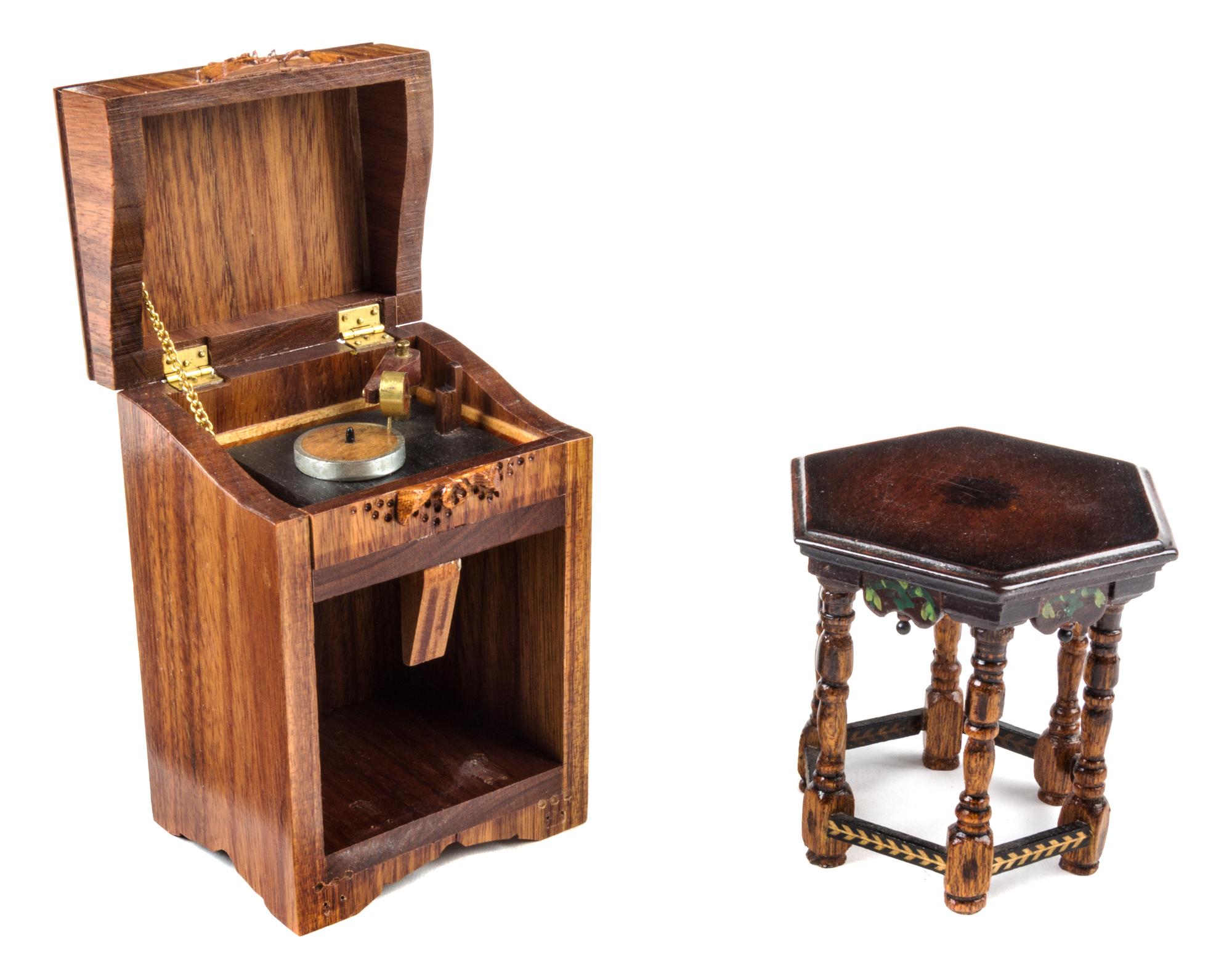 Two Furniture Articles Height of first 3 7/8 x width 2 7/8 x depth 1 7/8 inches. — George Becker