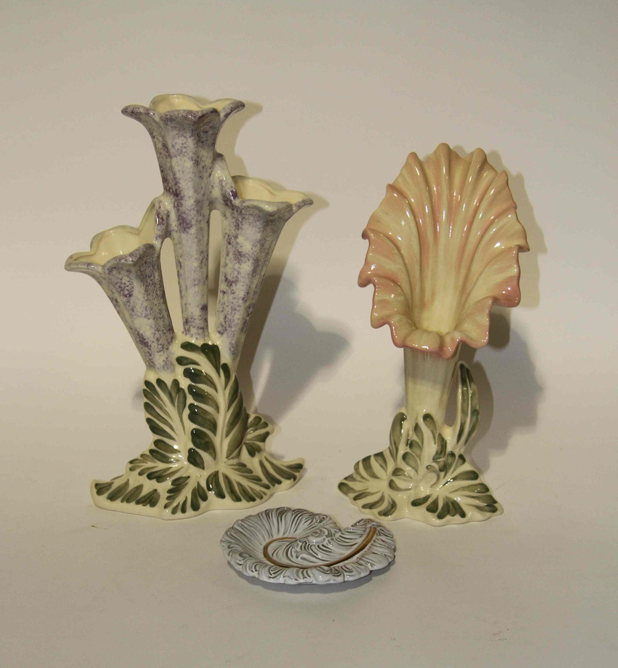 A Group of Six Haeger Pottery Table Articles Height of tallest 16 3/4 inches.