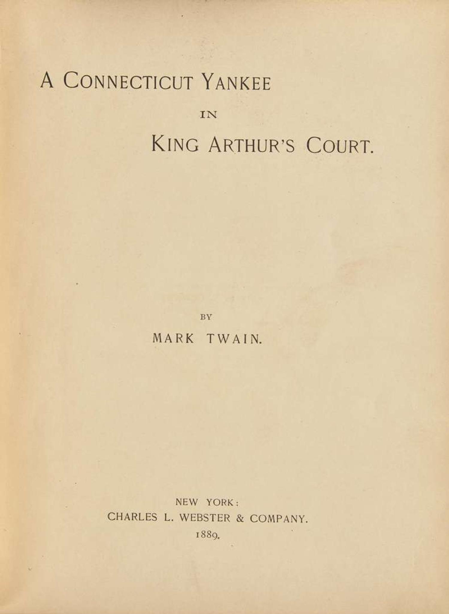 [Literature] Twain, Mark (Samuel L. Clemens): A Connecticut Yankee in King Arthur's Court
