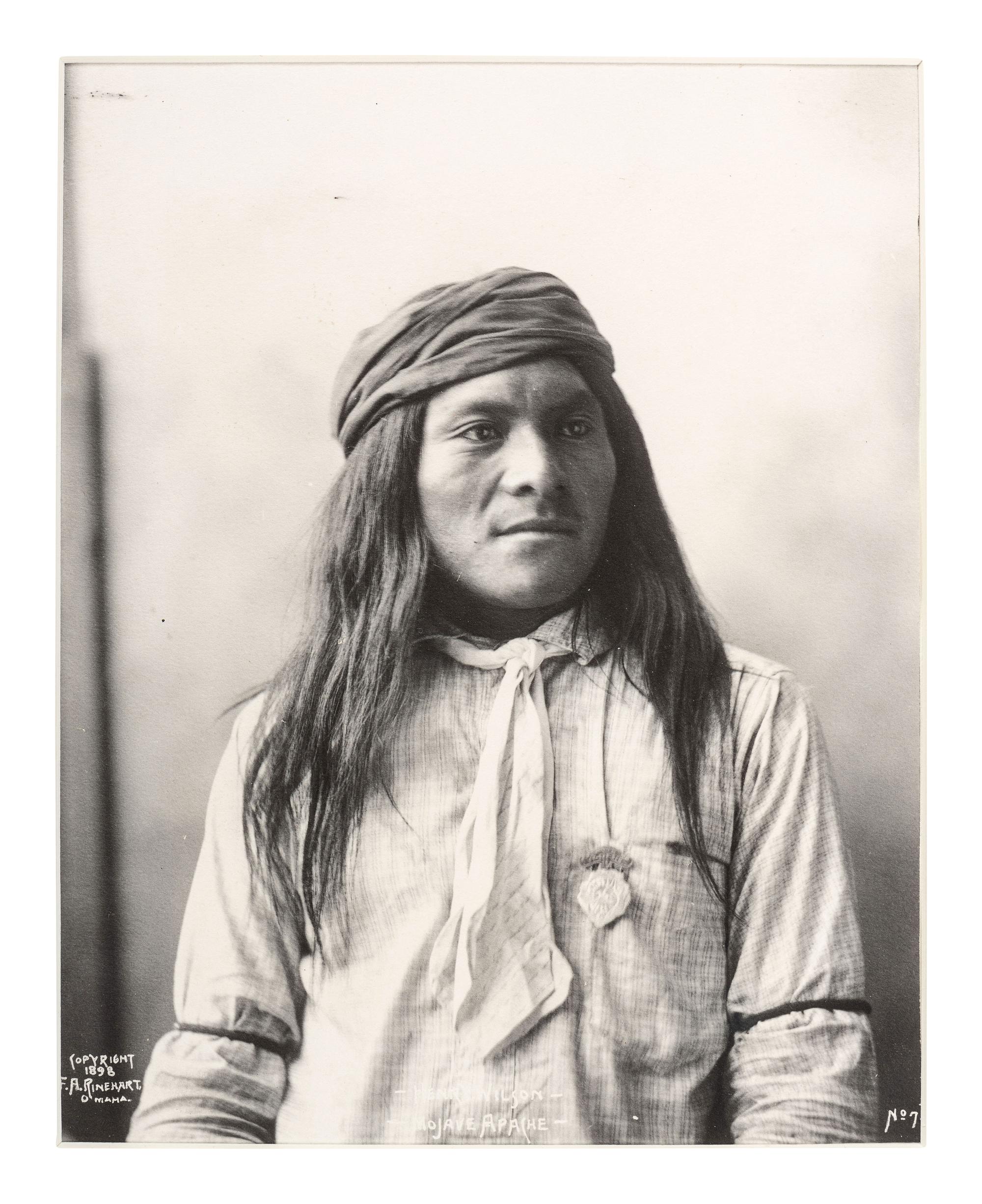 [NATIVE AMERICANS]. RINEHART, F.A. (1861-1928), photographer. A group of 2 platinum photographs, incl. Henry Wilson and Six Toes. Omaha, NE, 1898-1899.