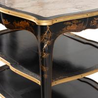 A Louis XV Style Black Lacquer and Gilt Bronze Mounted Table