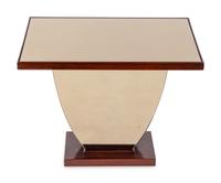A Contemporary Brown Lacquer Tray Top Side Table — 21ST CENTURY