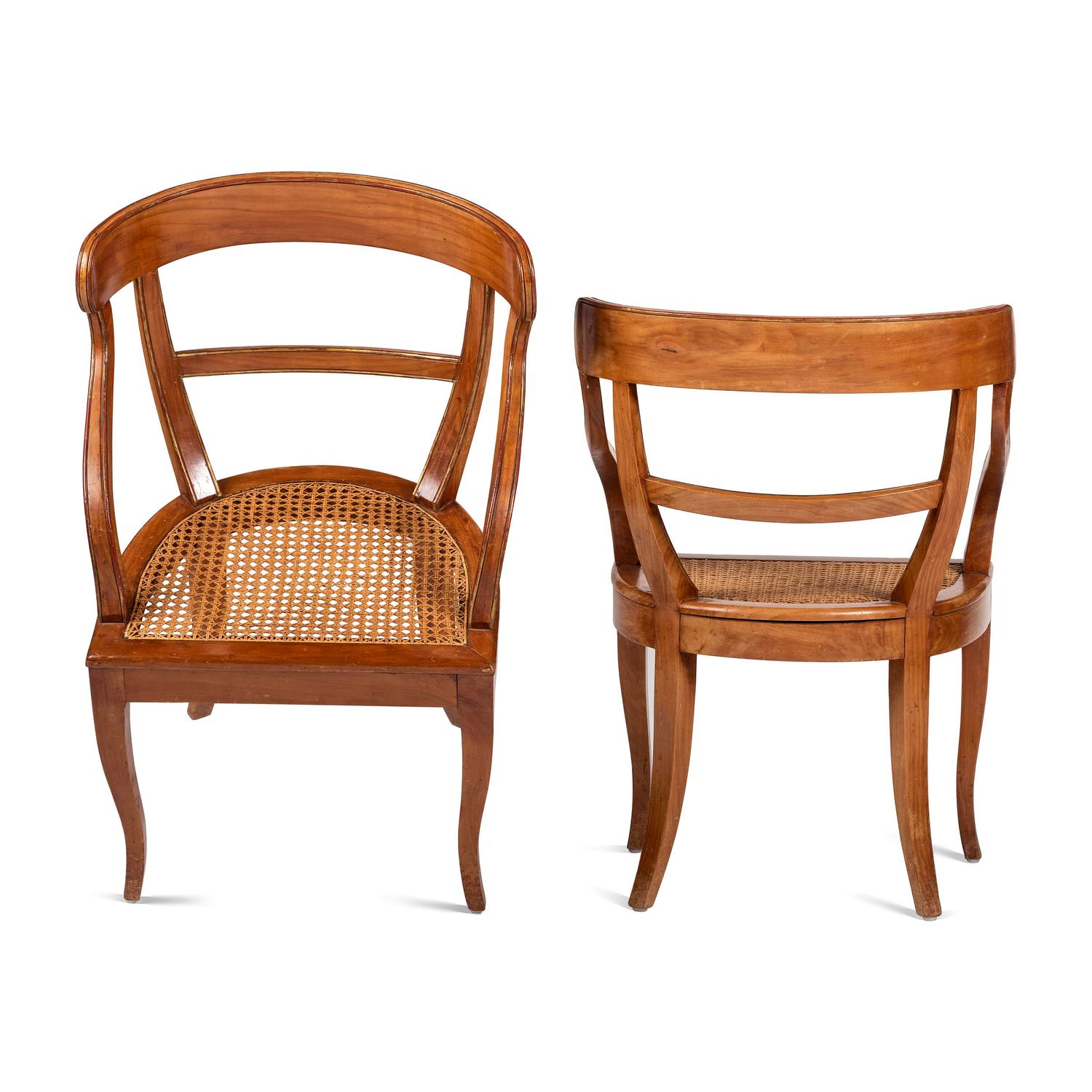 A Georgian Style Mahogany Handkerchief Game Table and Four Chairs with Cane Seats