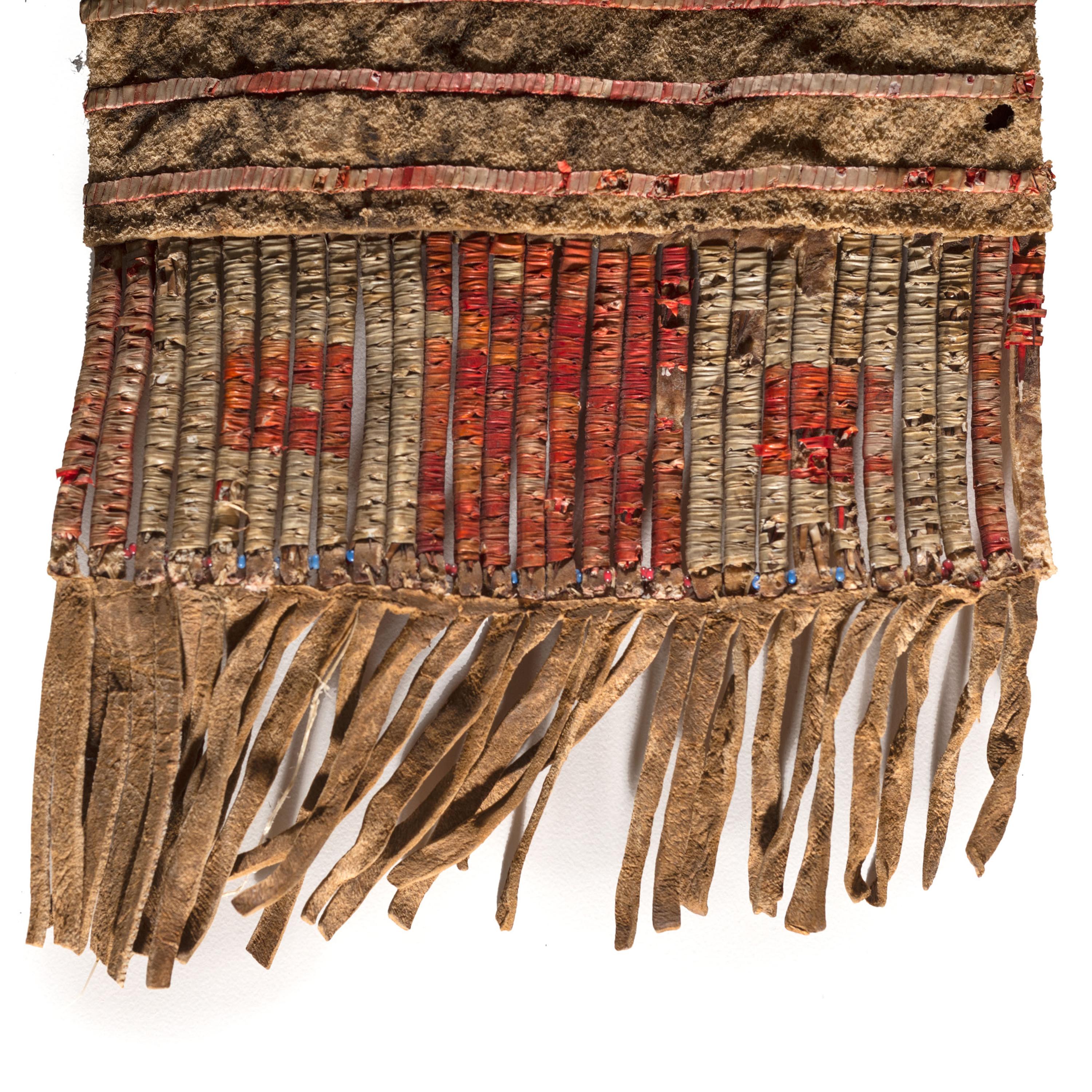 Sioux Quilled Buffalo Hide Tobacco Bag, Pictorial