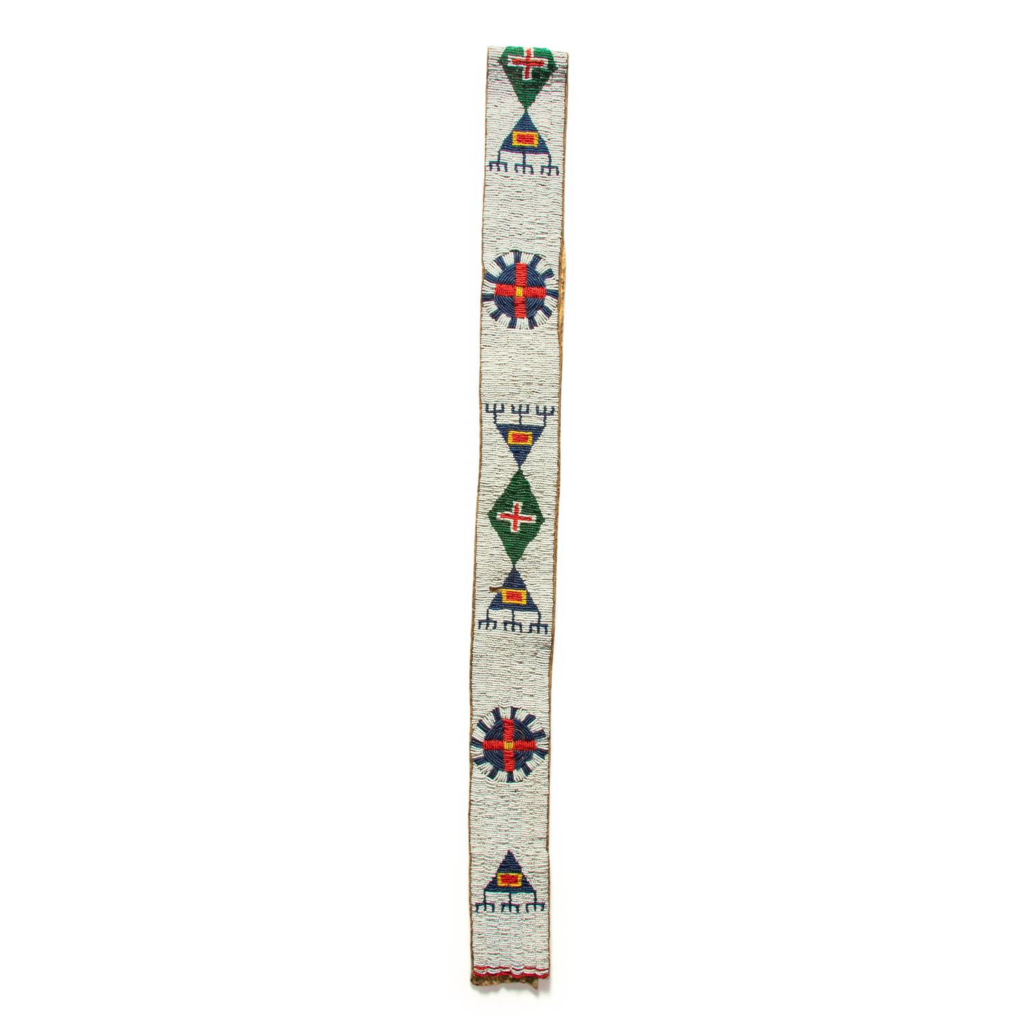 Sioux Beaded Buffalo Hide Blanket Strip