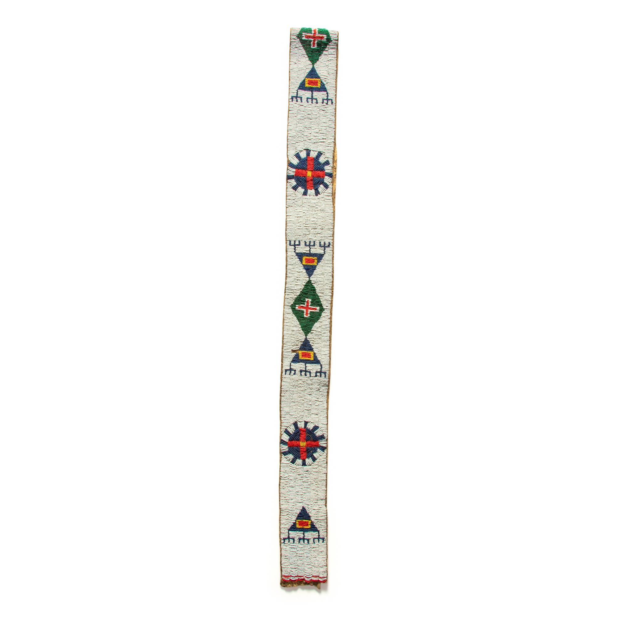 Sioux Beaded Buffalo Hide Blanket Strip
