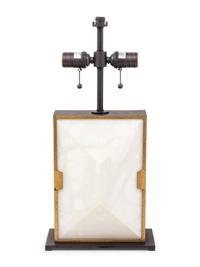 A Contemporary Brushed Metal Table Lamp