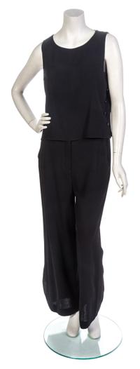 A Chanel Four Piece Black Wool Twill Ensemble,
