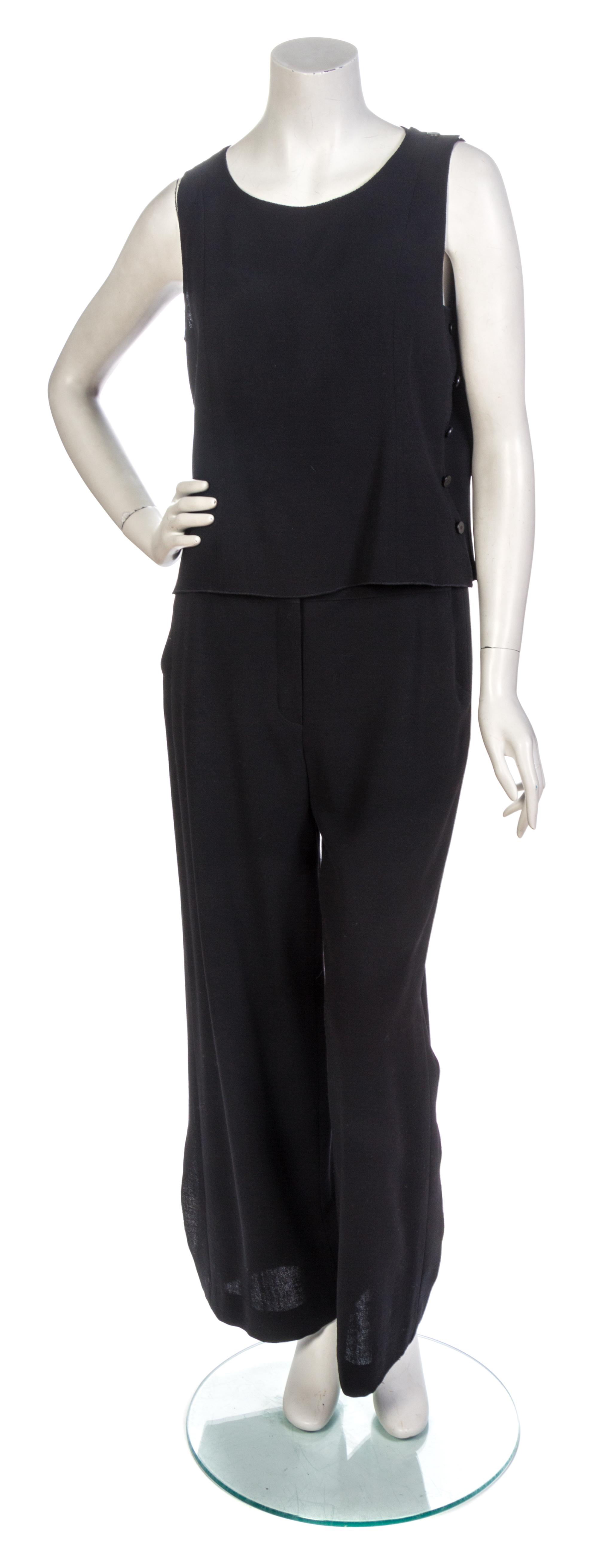 A Chanel Four Piece Black Wool Twill Ensemble,