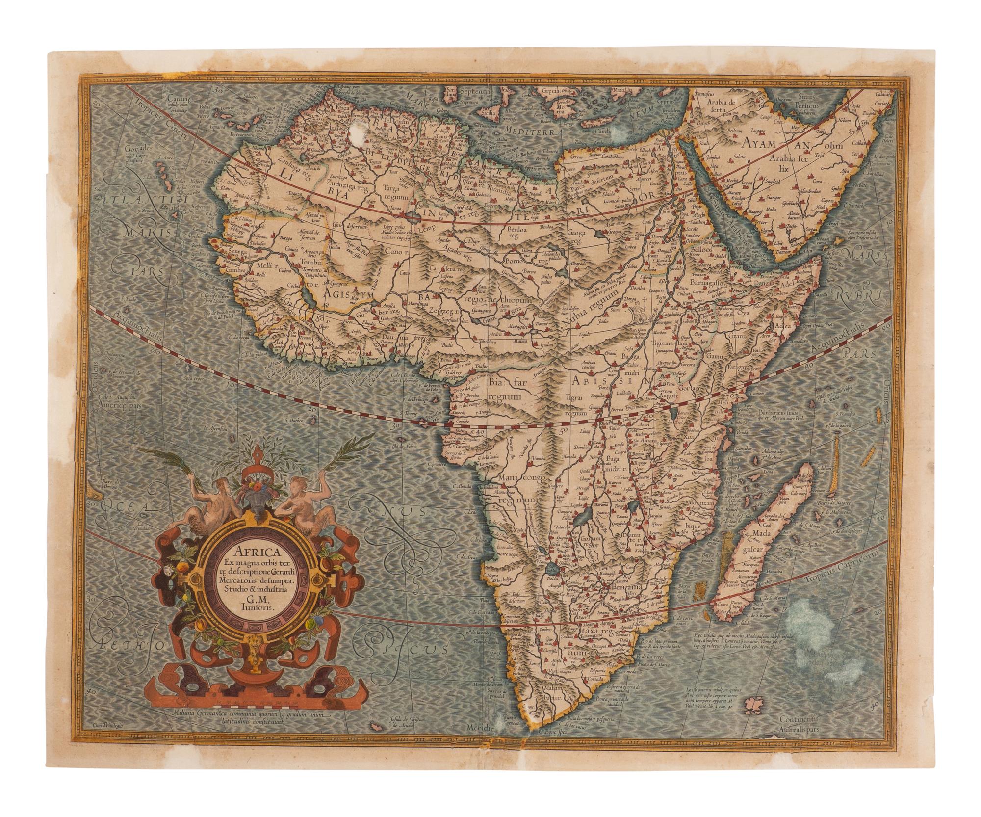 [Maps & Atlases] Mercator, Gerard. Group of 4 Hand-Colored Engraved Maps