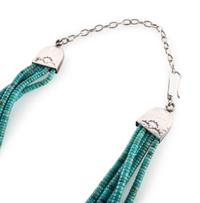 Five-strand Rolled Turquoise and Spiny Oyster Necklace