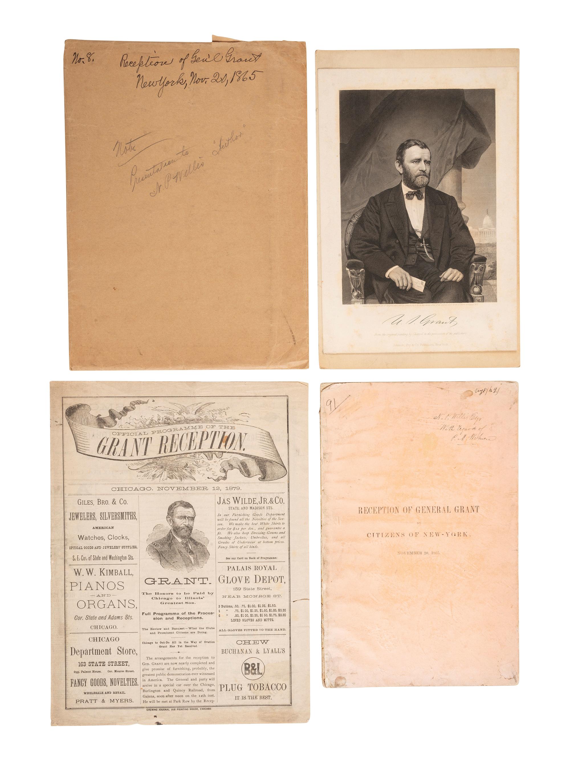[GRANT, Ulysses S. (1822-1885).] Ephemera associated with Grant's military and political careers.