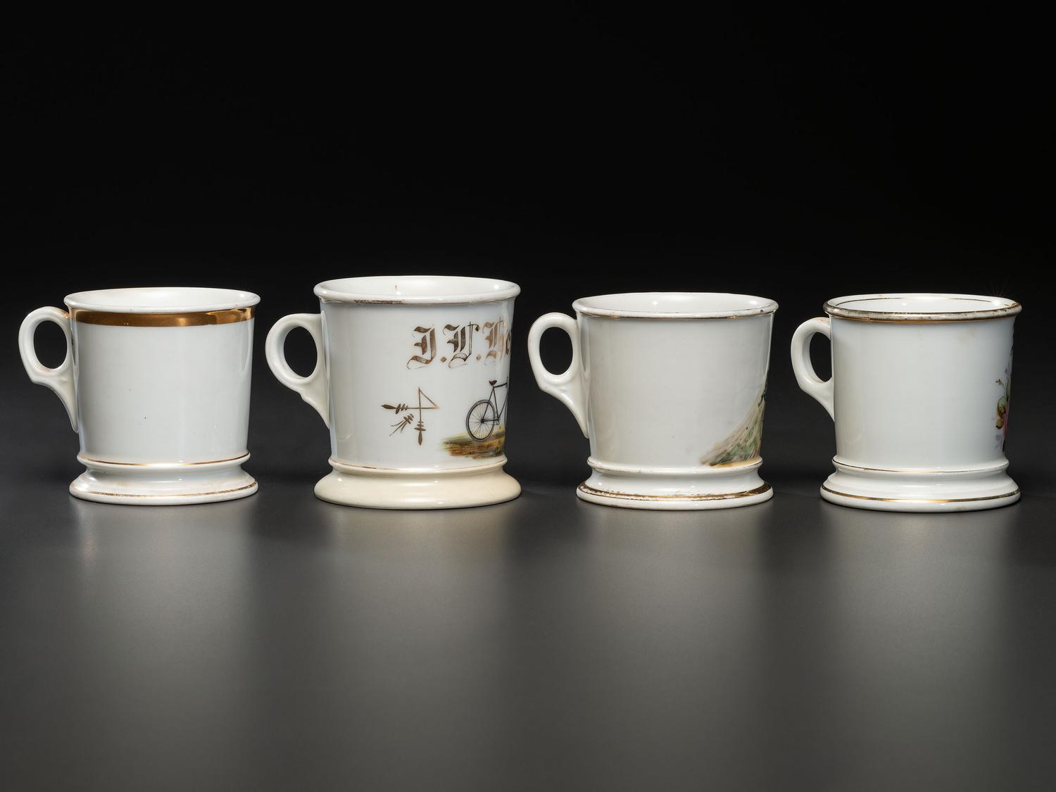 Four Bicycle Shaving Mugs