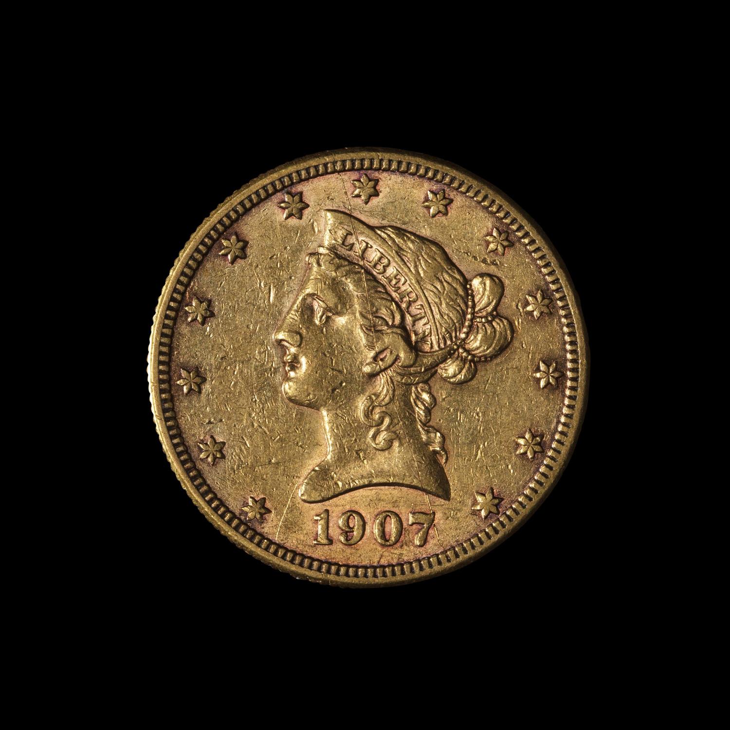 A 1907-S Liberty Head $10 Gold Coin