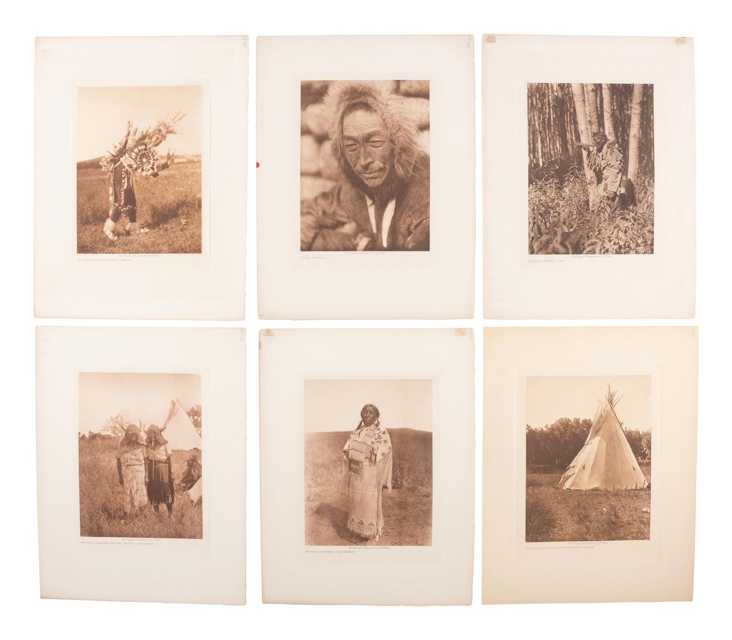 CURTIS, Edward (1868-1952), photographer. 19 photogravures of Native American subjects representing various tribes, incl. Cheyenne.