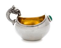 A Russian Silver Kovsh, Mark of Faberge with Imperial warrant, master mark of J.A. Rappoport, assay mark of Yakov Lyapunov, St. Petersb