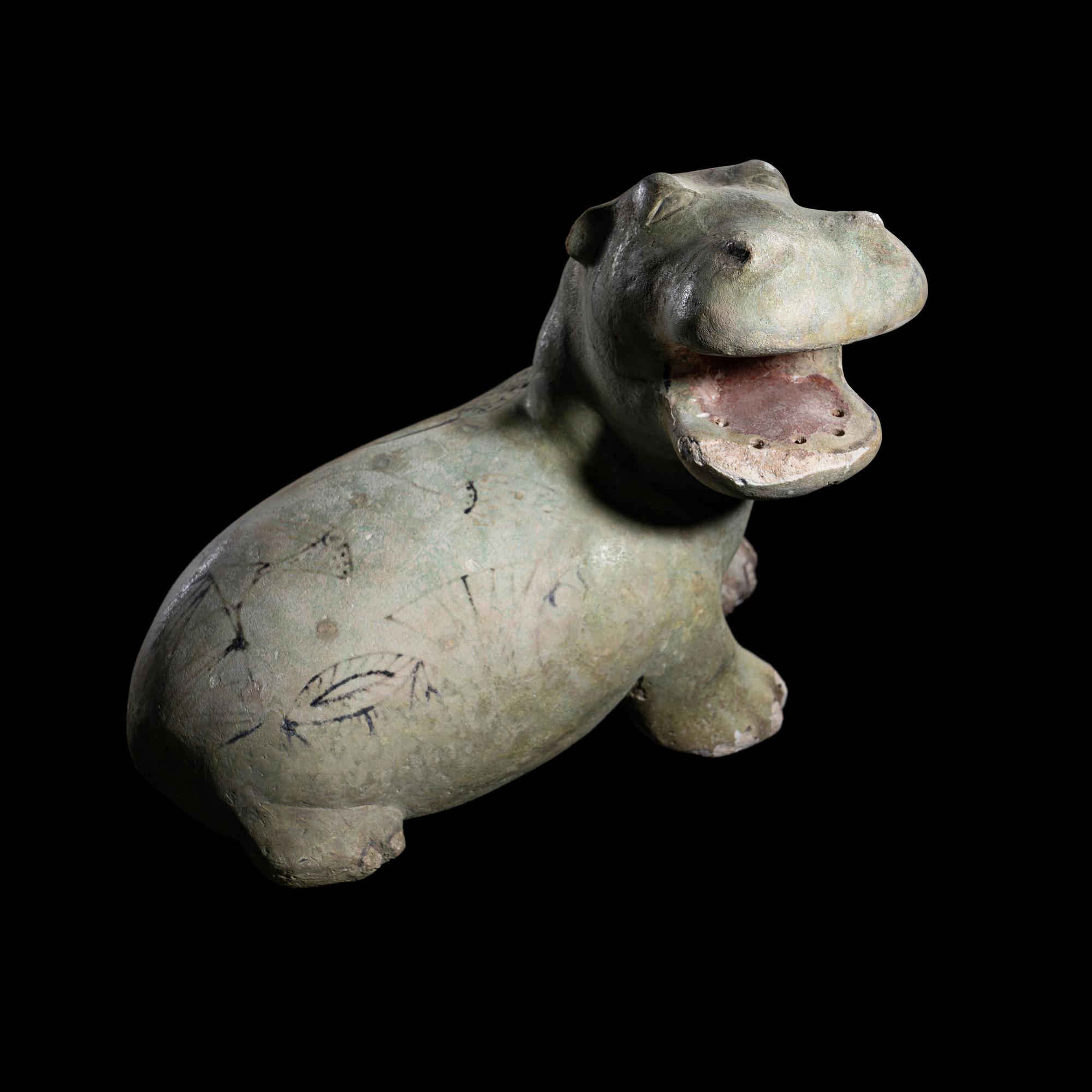 An Egyptian Faience Hippopotamus